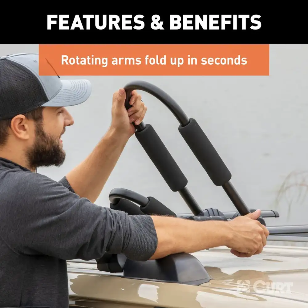 Curt Adjustable Aluminum Roof Rack Kayak Holders Kayak Carrier - Modula Racks