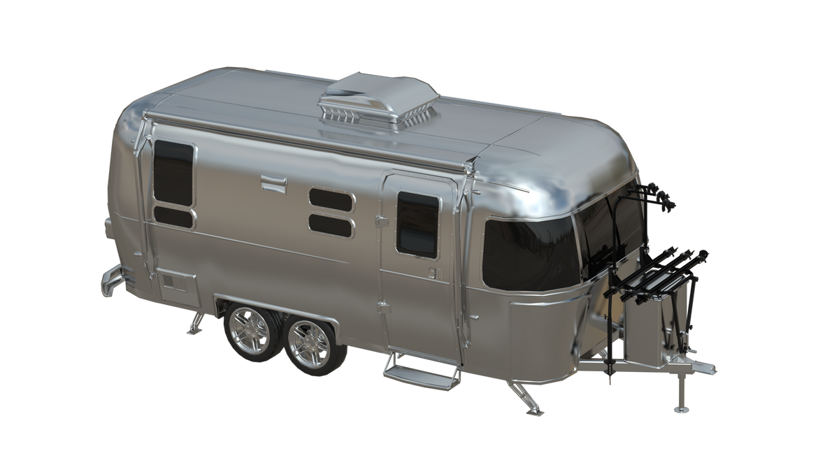 Arvika 7003 3-bike rack on an Airstream A-frame