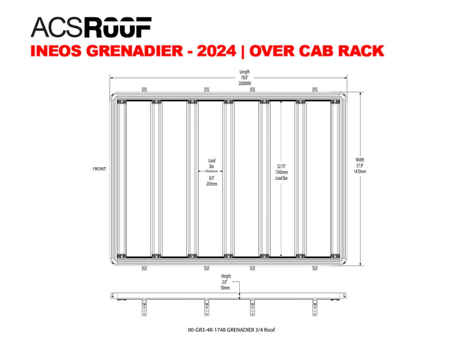 Leitner Designs ACS ROOF | 3/4 Roof Platform Rack | INEOS Grenadier | 2024+ Roof Racks