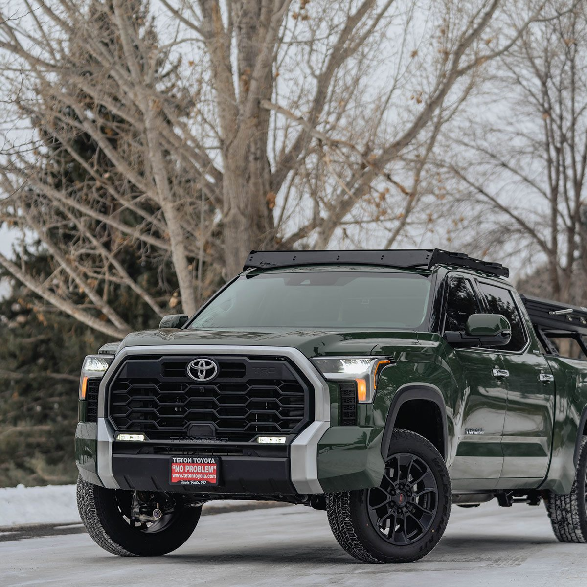 Prinsu Cab Rack Wind Deflector | 3rd Gen Toyota Tundra CrewMax 22 Roof Rack Kit - Modula Racks