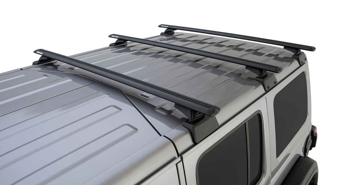 Rhino-Rack Vortex RCL Backbone Roof Rack | Jeep Wrangler 18 to 23 | Black | 3 Bars | 4dr Roof Racks
