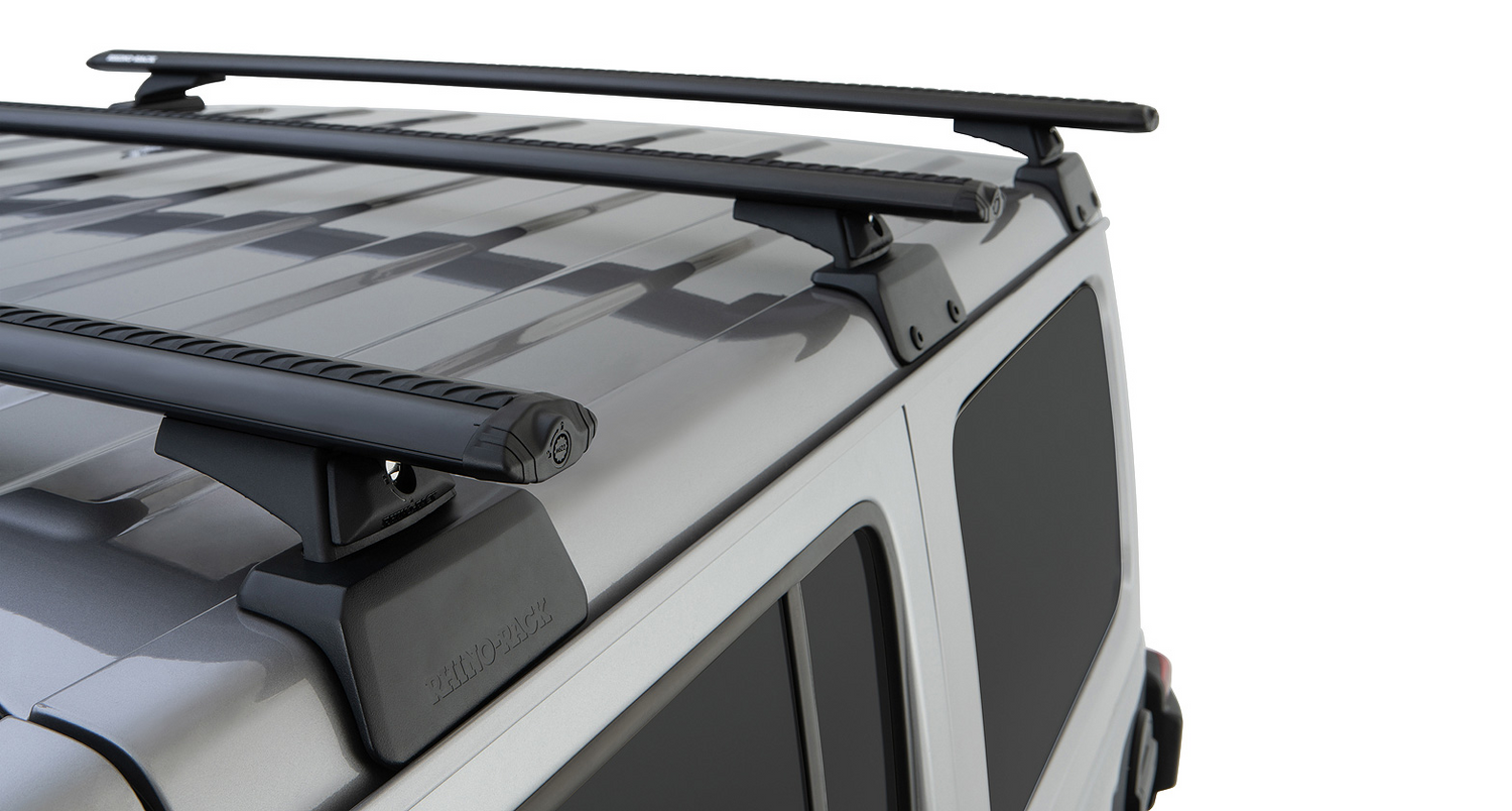 Rhino-Rack Vortex RCL Backbone Roof Rack | Jeep Wrangler 18 to 23 | Black | 3 Bars | 4dr Roof Racks