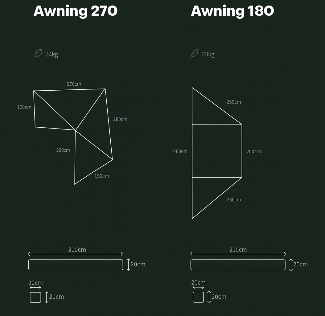 Go Overland Canada 270 Awning Freestanding Rooftop Tent Accessories