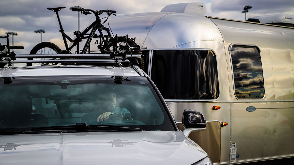Arvika bike rack on an Airstream