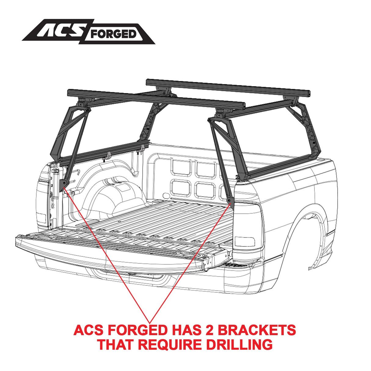 Leitner Designs ACS Forged | 09-22 Ford F150 8' Bed Bed Rack - Modula Racks