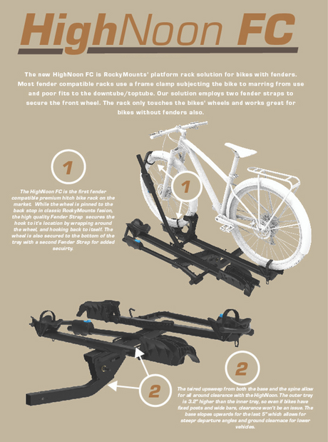 RockyMounts HighNoon FC Solo Hitch Bike Rack - Modula Racks