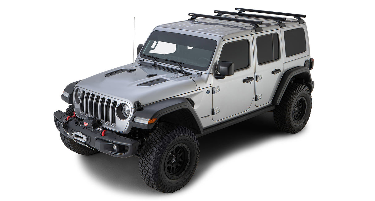 Rhino-Rack Heavy Duty RCL Rhino-Rack Backbone Roof Rack | JEEP Wrangler JL 4dr SUV Hard Top 18 to 21 Roof Rack Kit - Modula Racks