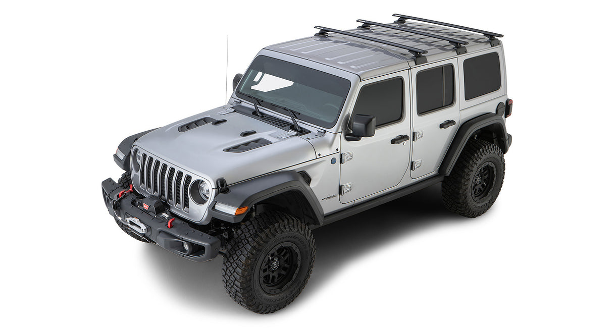 Rhino-Rack Vortex RCL Rhino-Rack Backbone Roof Rack | JEEP Wrangler JL 4dr SUV Hard Top 18 to 21 Roof Rack Kit - Modula Racks