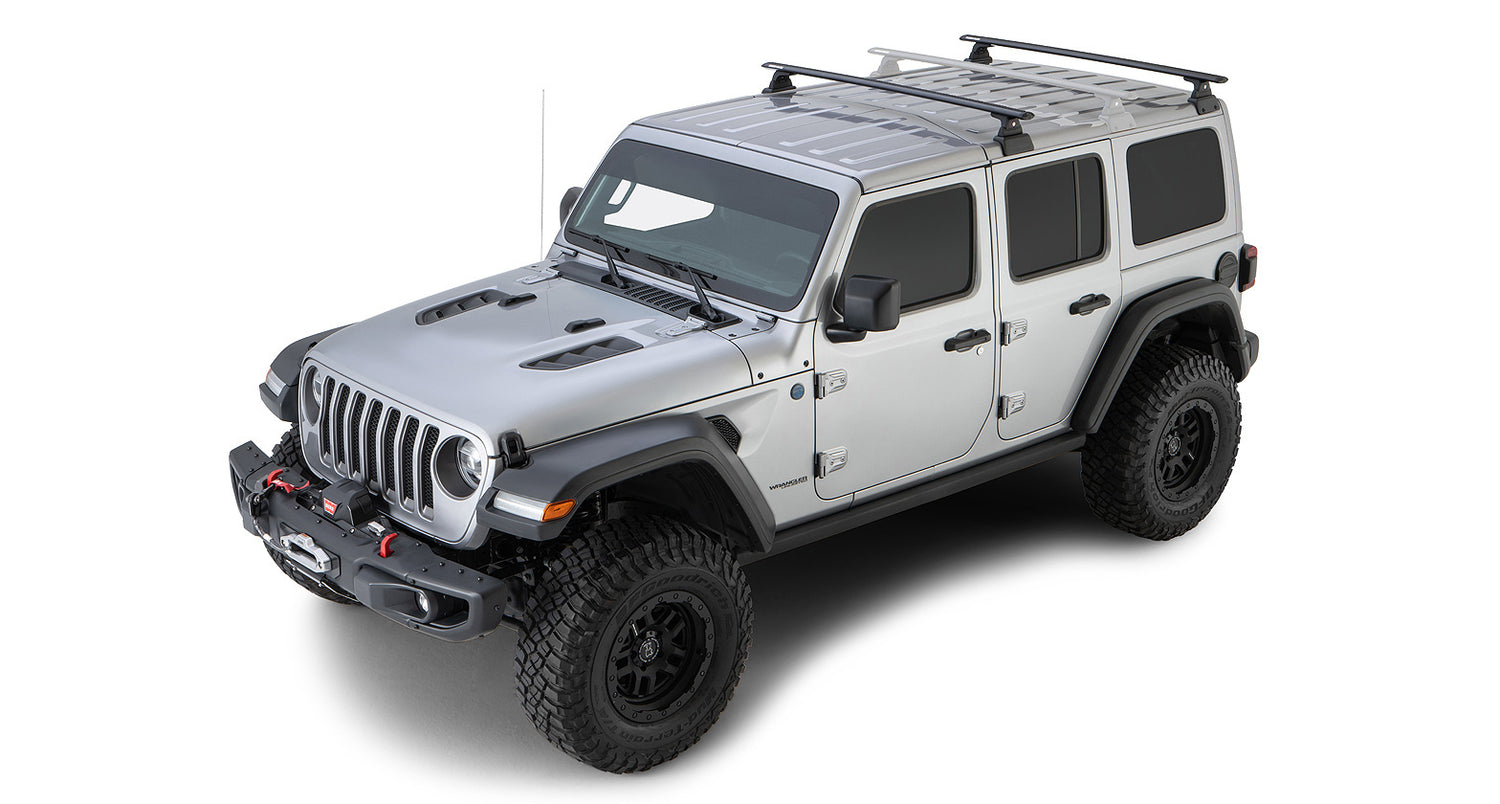Rhino-Rack Vortex RLT600 Rhino-Rack Backbone Roof Rack | JEEP Wrangler JL 4dr SUV Hard Top 18 to 21 Roof Rack Kit - Modula Racks