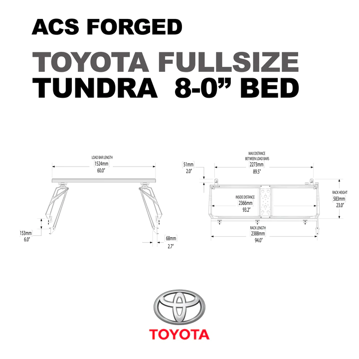 Leitner Designs ACS Forged | 07-21 Toyota Tundra 8' Bed Bed Rack Kit - Modula Racks