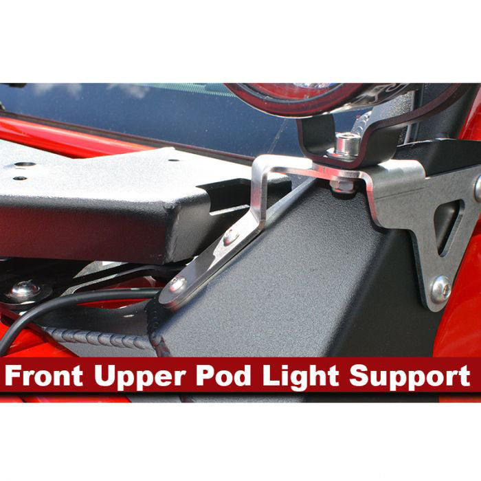 Adventure Rack Systems Front Upper Light Pod Support Bracket, JL Wrangler | JT Gladiator Rack Accessory - Modula Racks
