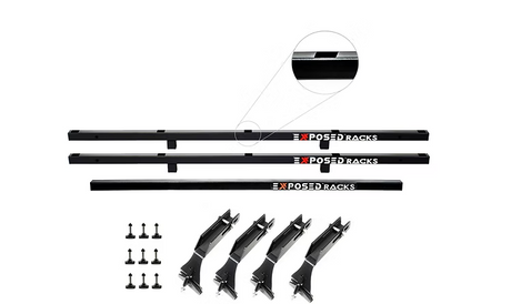 Exposed Racks No Drill Click-In Roof Rack Kit | Jeep Wrangler JK (2dr & 4DR) Hard Top | Black Roof Racks