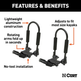 Curt Adjustable Aluminum Roof Rack Kayak Holders Kayak Carrier - Modula Racks