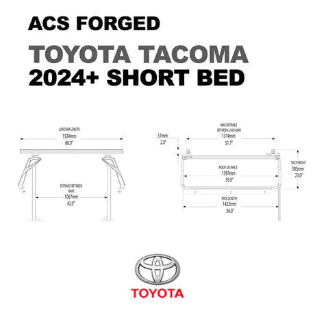 Leitner Designs ACS Forged | 2024+ Toyota Tacoma Short Bed Bed Racks - Modula Racks