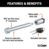 Curt Locking Hitch Pin 5/8" Hitch Accessories