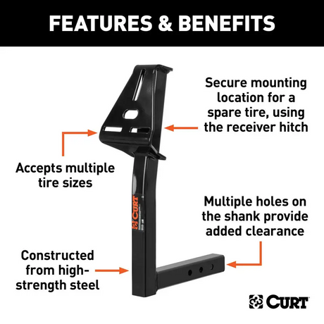 Curt Hitch-Mounted Spare Tire Mount 