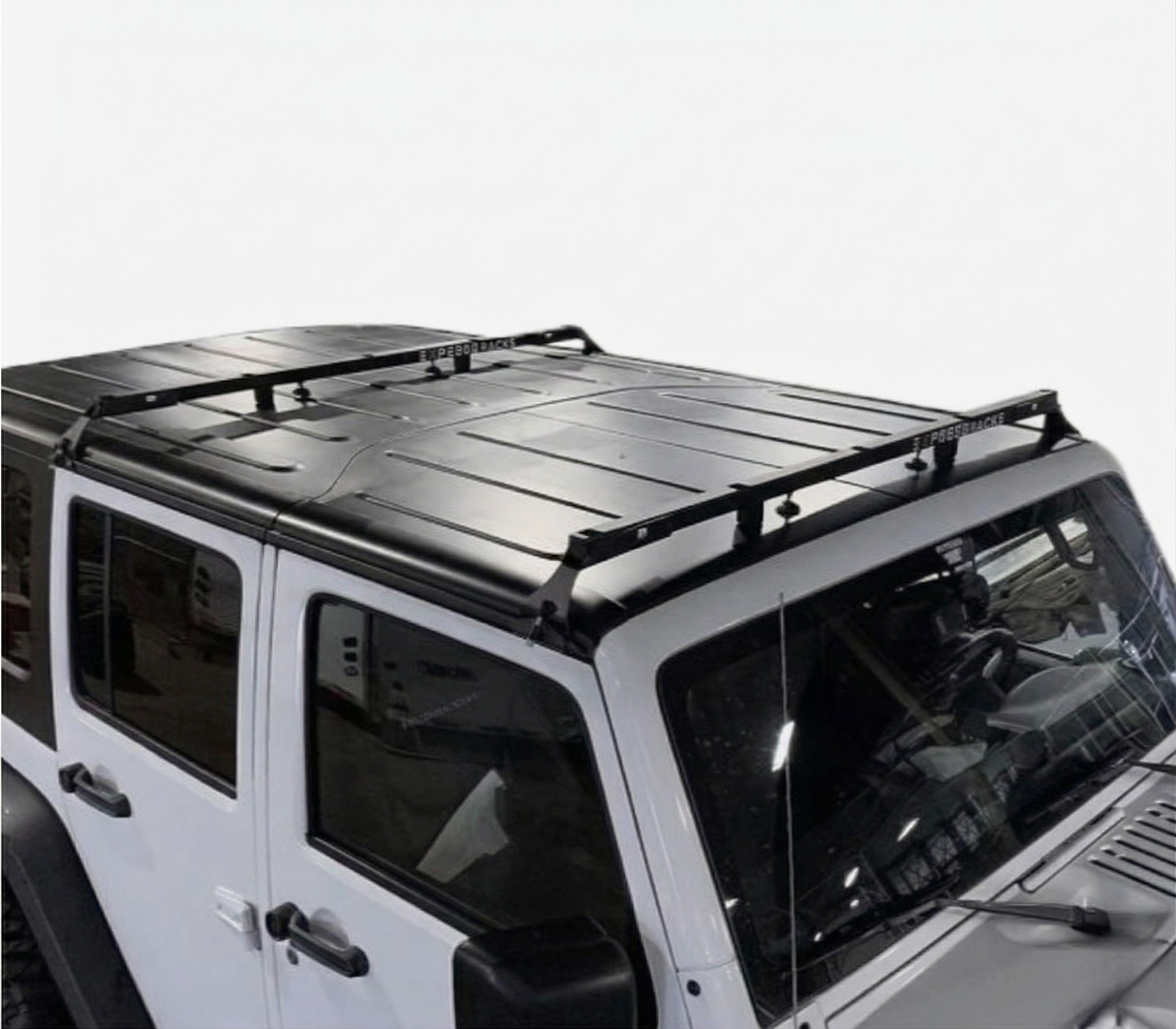 Exposed Racks No Drill Click-In Roof Rack Kit | Jeep Wrangler JK (2dr & 4DR) Hard Top | Black Roof Racks