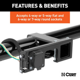 Curt Easy-Mount Wiring Bracket For 4 Or 5-Flat & 6 Or 7-Round (2 In Receiver) Hitch Accessories