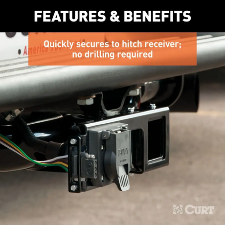 Curt Easy-Mount Wiring Bracket For 4 Or 5-Flat & 6 Or 7-Round (2 In Receiver) Hitch Accessories