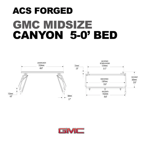 Leitner Designs ACS Forged | 23+ GMC Canyon 5'0" Bed Bed Racks