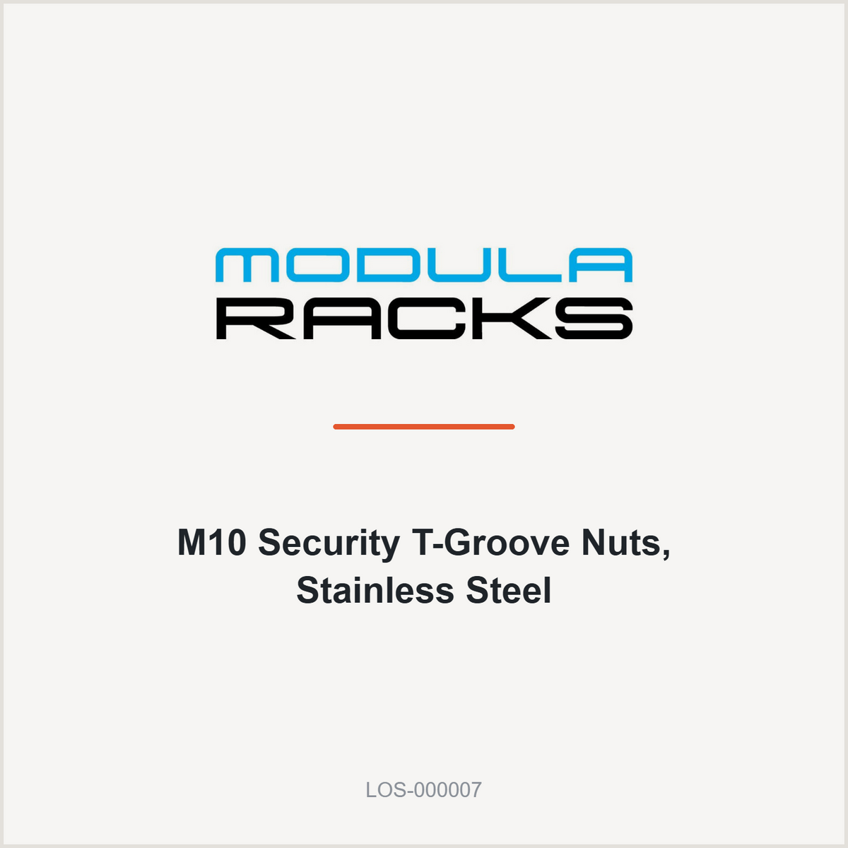 Modula Racks M10 Security T-Groove Nuts, Stainless Steel