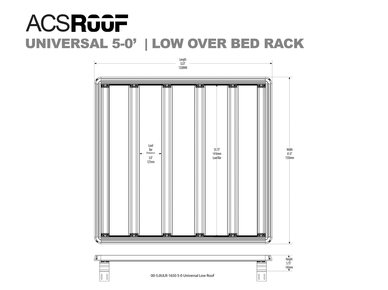 ACS ROOF | Universal Platform Bed Rack | Midsize Trucks – Modula Racks