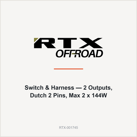 RTX Switch & Harness — 2 Outputs, Dutch 2 Pins, Max 2 x 144W