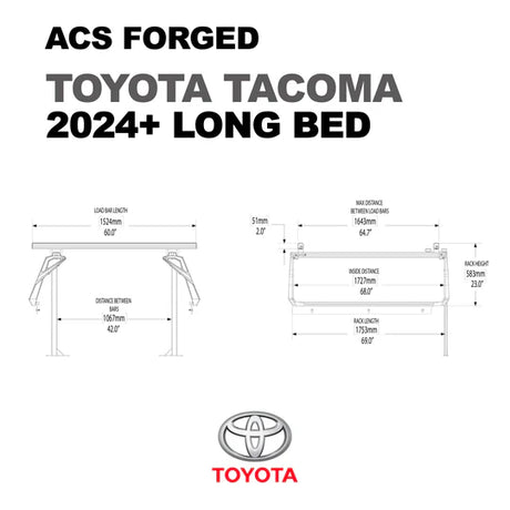 Leitner Designs ACS Forged | 2024+ Toyota Tacoma Long Bed Bed Racks - Modula Racks