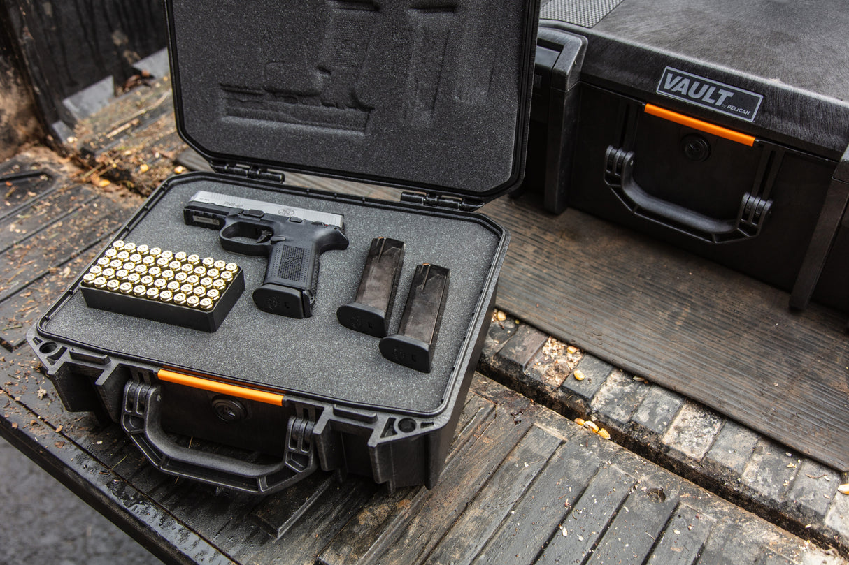 PELICAN V200 Vault Medium Pistol Case Cargo Management