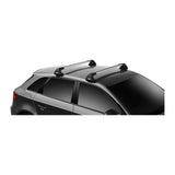 Thule WingBar Edge roof rack in aluminum on a bare roof