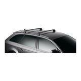 Thule WingBar Edge roof rack in black on flush rails