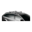 Thule WingBar Edge roof rack in black on raised rails