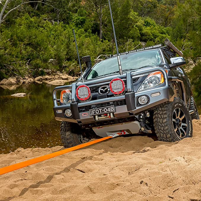 ARB Recovery Strap; Snatch Strap; 2-3/8 Inch x 30 Foot; 17,500 Pound Capacity; Without Sleeve; Orange; Nylon  - Modula Racks