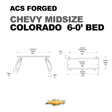 Leitner Designs ACS Forged | 14-22 Chevrolet Colorado 6'0" Bed Bed Rack Kit - Modula Racks