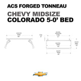 Leitner Designs ACS Forged Tonneau | 15-22 Chevrolet Colorado 5'0" Bed Bed Rack Kit - Modula Racks