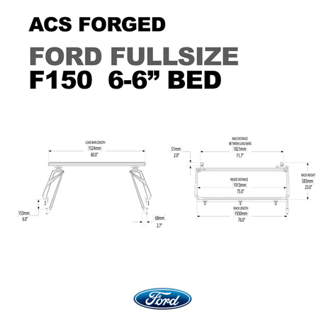 Leitner Designs ACS Forged | 04-22 Ford F150 6'6" Bed Bed Rack Kit - Modula Racks