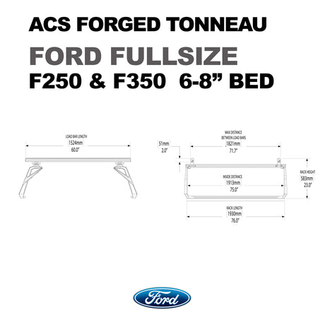 Leitner Designs ACS Forged Tonneau | 99-22 Ford F250-350 6'6" Bed Bed Rack Kit - Modula Racks