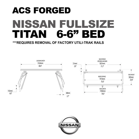 Leitner Designs ACS Forged | 04-22 Nissan Titan 6'6" Bed Bed Rack Kit - Modula Racks