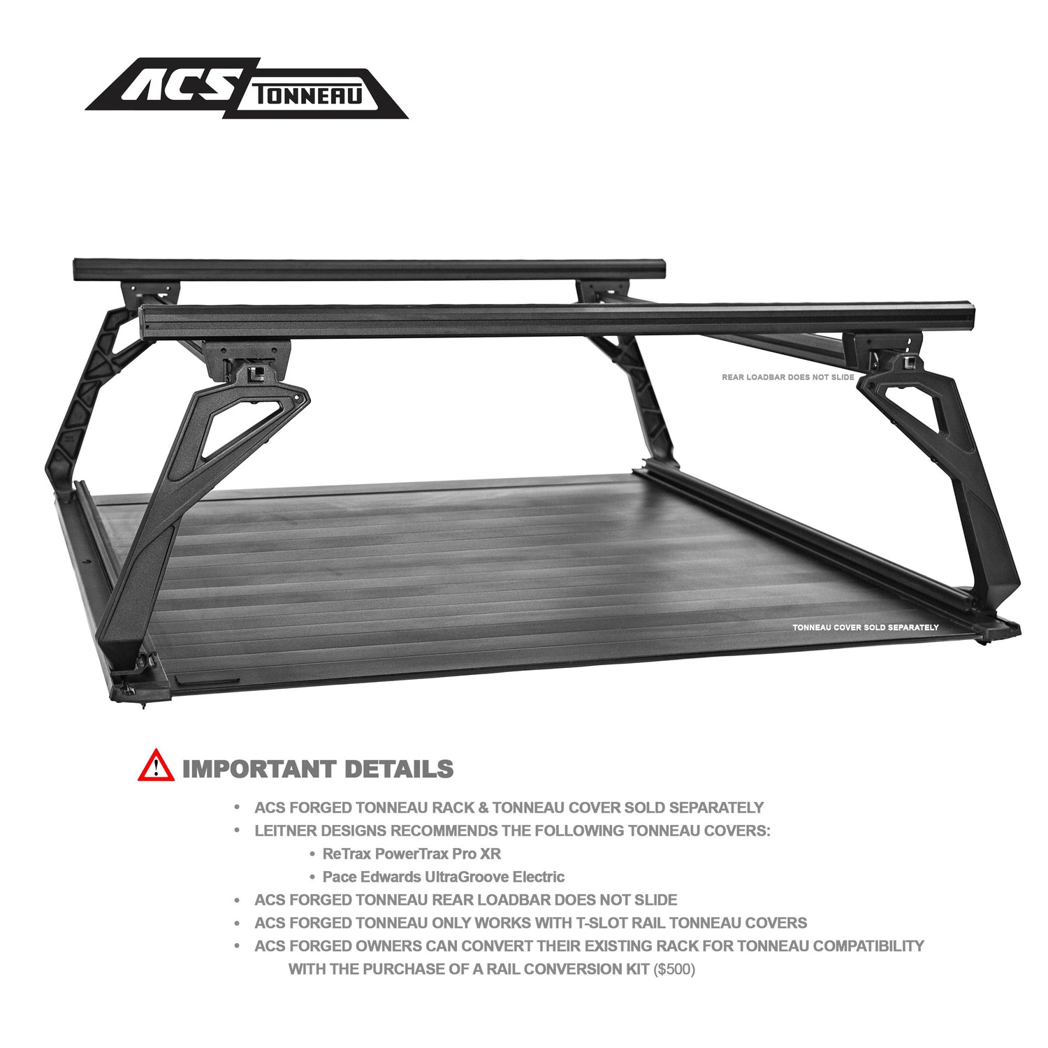 Leitner Designs ACS Forged Tonneau | 99-22 Ford F250-350 6'6" Bed Bed Rack - Modula Racks
