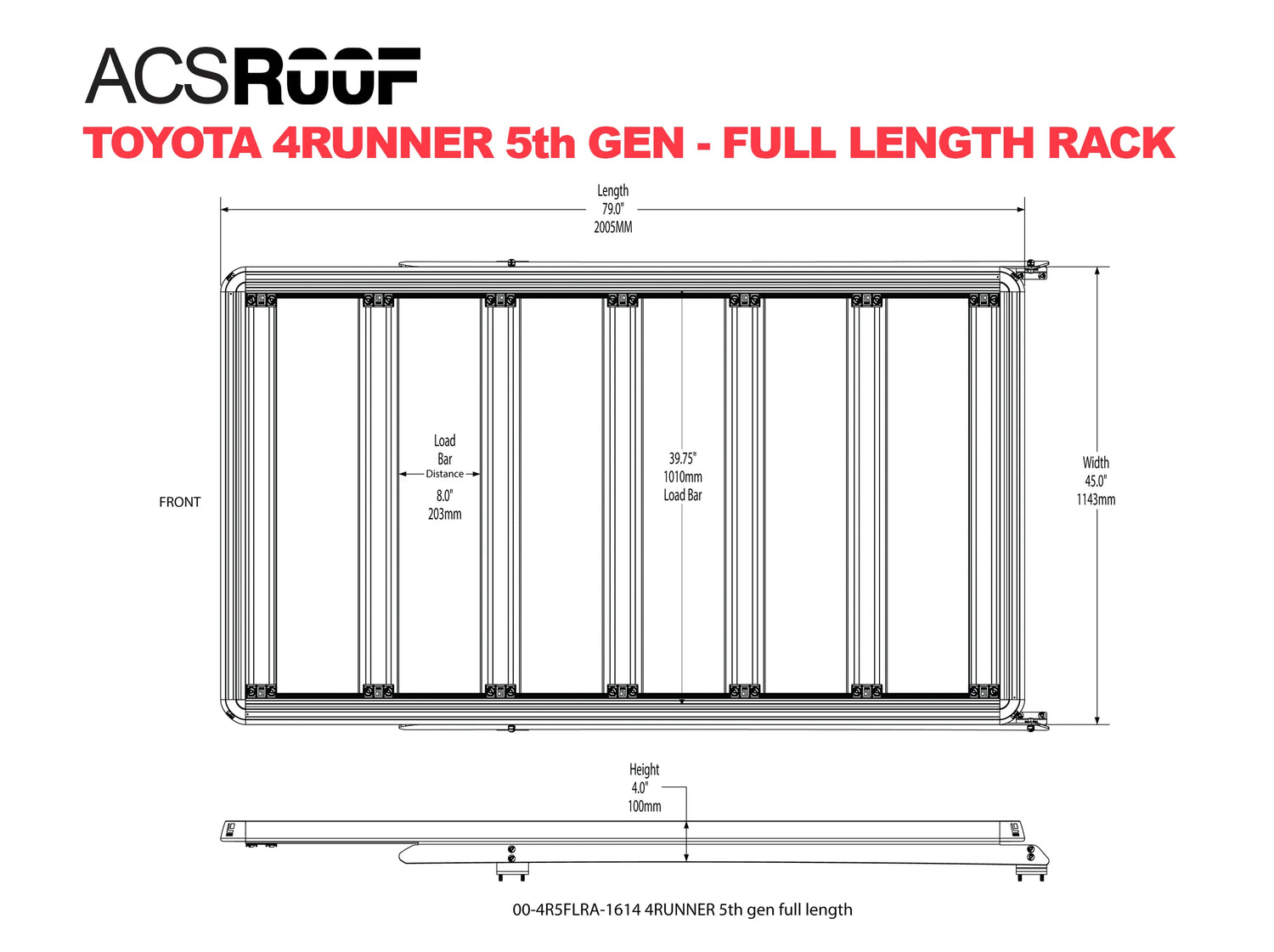 Leitner Designs ACS ROOF | Roof Platform Rack | Toyota 4Runner 2010-2023 Roof Racks - Modula Racks