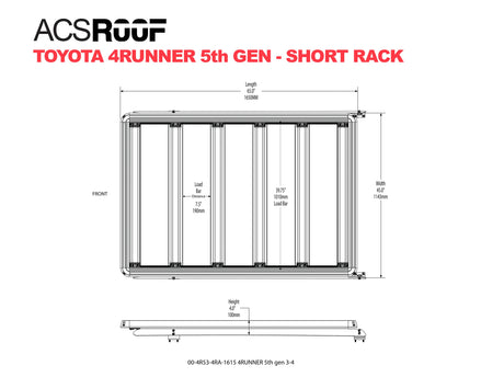 Leitner Designs ACS ROOF | 3/4 Roof Platform Rack | Toyota 4Runner 2010-2023 Roof Racks - Modula Racks