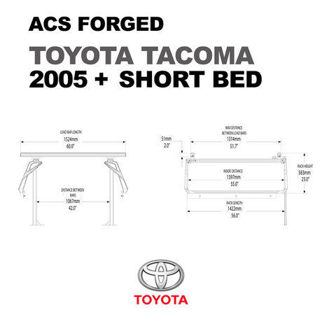 Leitner Designs ACS Forged | 05-22 Toyota Tacoma Short Bed Bed Rack Kit - Modula Racks
