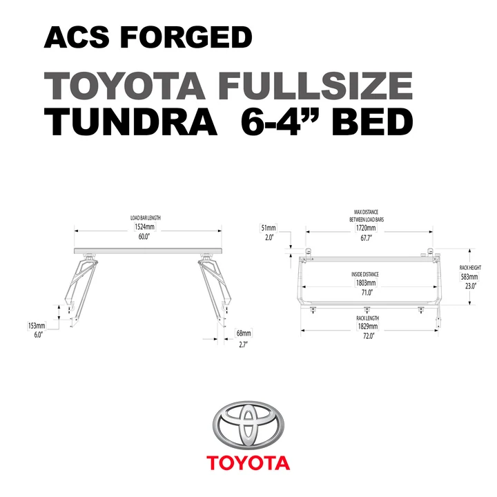 Leitner Designs ACS Forged | 01-06 Toyota Tundra 6'4" Bed Bed Rack Kit - Modula Racks