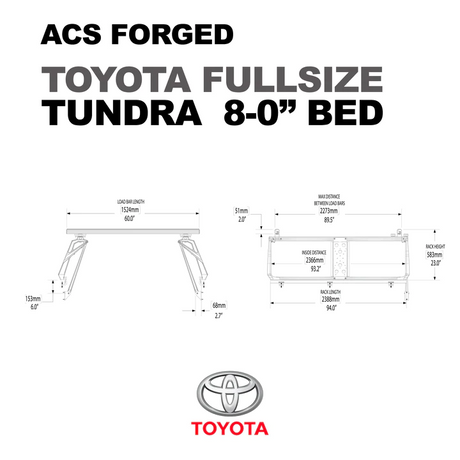 Leitner Designs ACS Forged | 07-21 Toyota Tundra 8' Bed Bed Rack Kit - Modula Racks