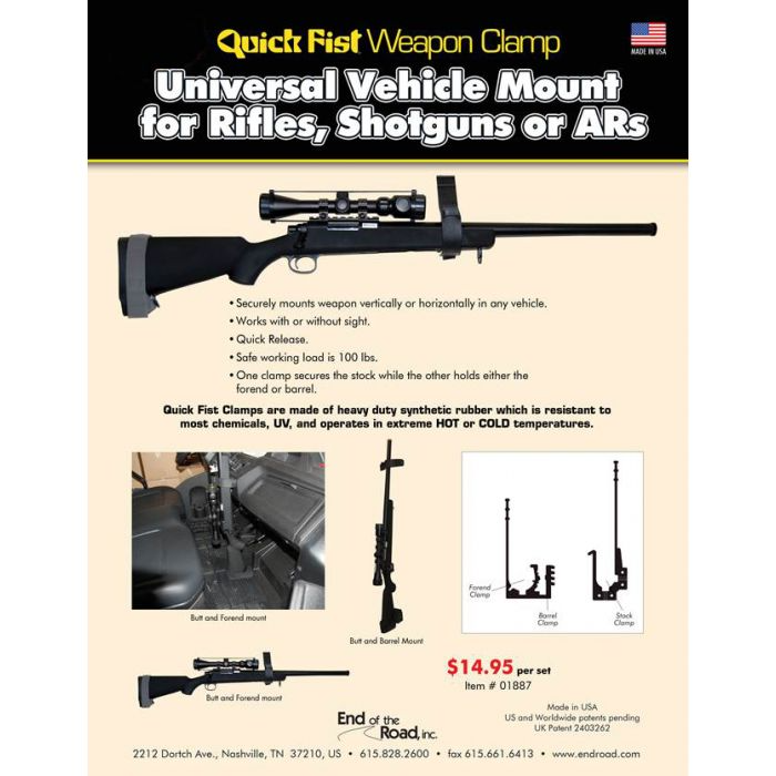 Quick Fist Weapon Clamp Rack Accessory - Modula Racks